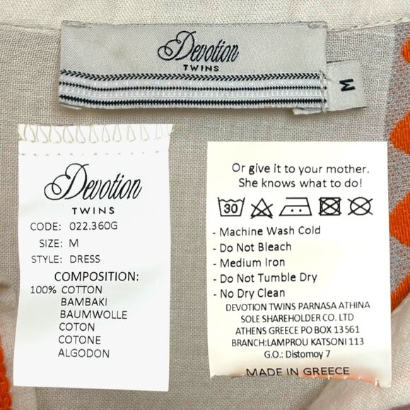 Devotion Twins, Women’s ‘Anticara’ Maxi Dress, Embroidered, White, Orange Medium - Picture 5 of 16